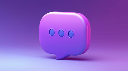 Colorful speech bubble with three dots on a gradient background