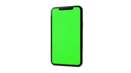 3d rendering phone screen mockup blank green screen isolation on white background