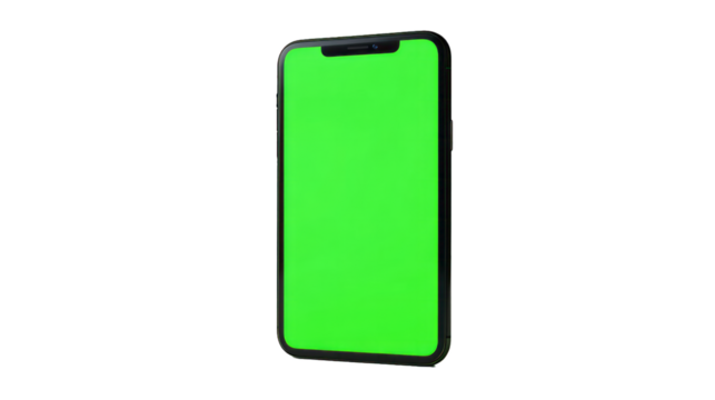 3d rendering phone screen mockup blank green screen isolation on white background