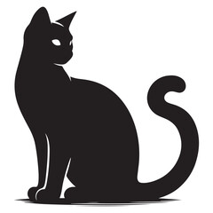 Elegant Cat Silhouette Vector Illustration