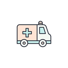 ambulance icon vector illustration. ambulance symbol isolated on white background