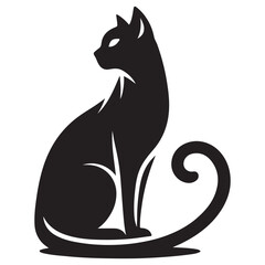 Elegant Cat Silhouette Vector Illustration