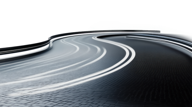 3d winding road curve on transparency background PNG