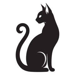 Elegant Cat Silhouette Vector Illustration