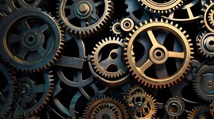 close up of gears