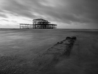 Old pier in a calm sea