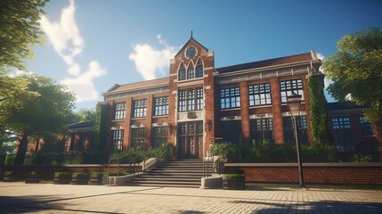 A photo of a school building from the outside.