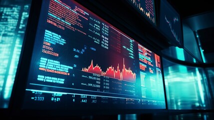 A photo of a stock market ticker display.