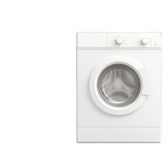 A clean and modern washing machine, perfect for laundry rooms and home appliance collections. Efficient and user-friendly design. transparent background