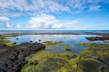 Fishing ponds at Kaloko-Honokohau National Historic Park at Kailua-Kona on the Big Island in Hawaii