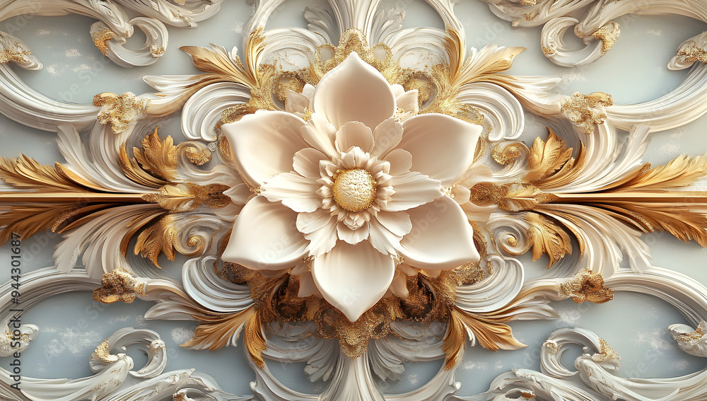 Poster this abstract background features a high-definition 3d digital illustration showing an elaborate flo