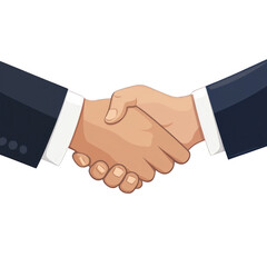 A close-up illustration of a handshake symbolizing agreement and partnership in a professional setting. transparent background