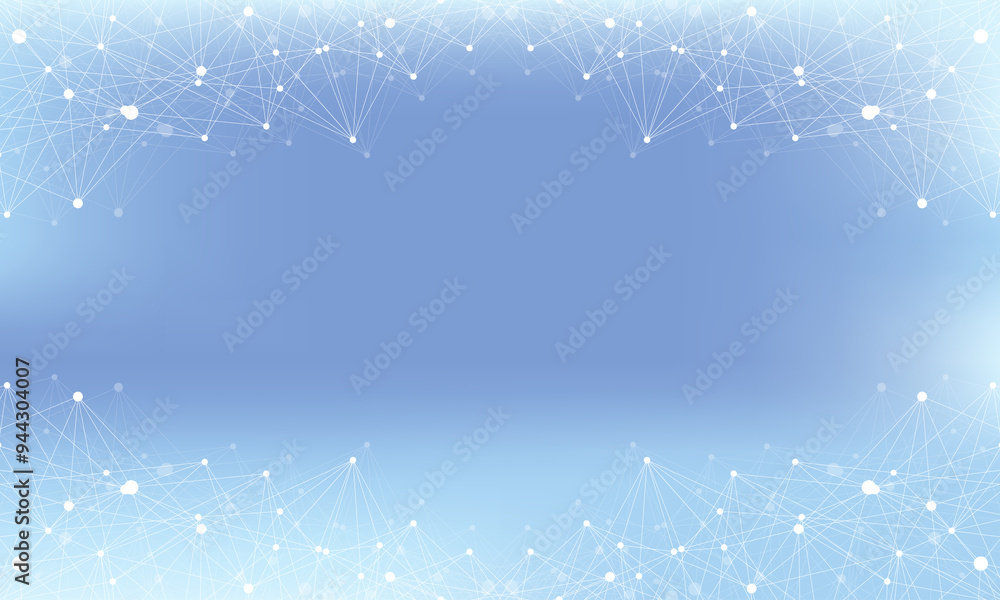 Aufkleber Global network connection banner design template. Header social network communication in the global business concept. Big data visualization. Internet technology