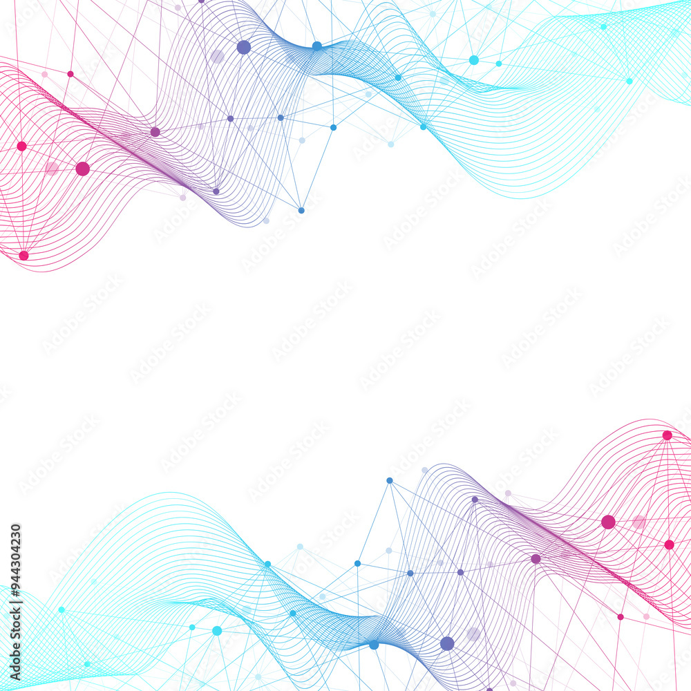 Poster Global network connection banner design template. Header social network communication in the global business concept. Big data visualization. Internet technology