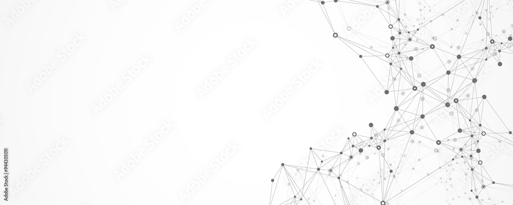 Aufkleber Global network connection banner design template. Header social network communication in the global business concept. Big data visualization. Internet technology
