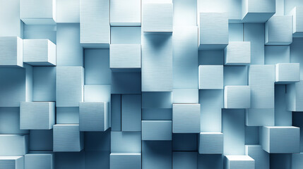 A blue wall made of white blocks