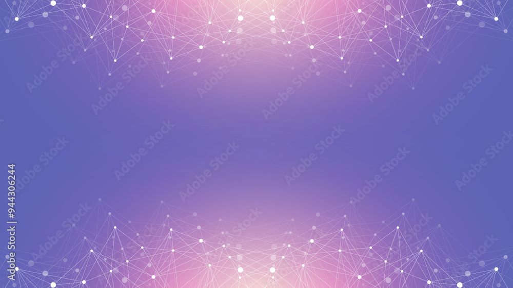 Aufkleber Global network connection banner design template. Header social network communication in the global business concept. Big data visualization. Internet technology