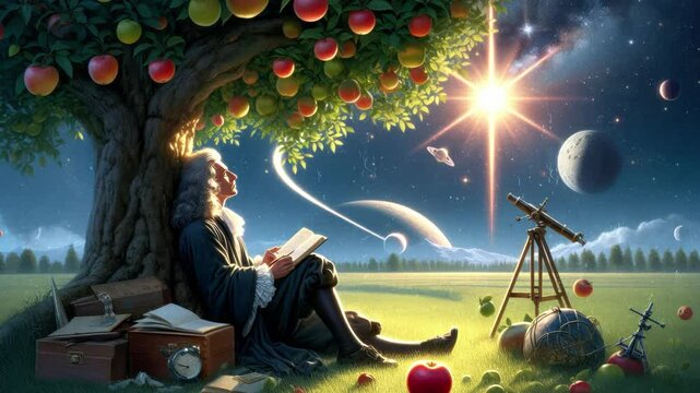 Newton's Insight: The Falling Apple and Celestial Inspiration