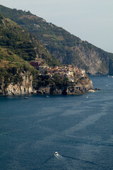Panoramica delle Cinque Terre e del Mare Mediterraneo