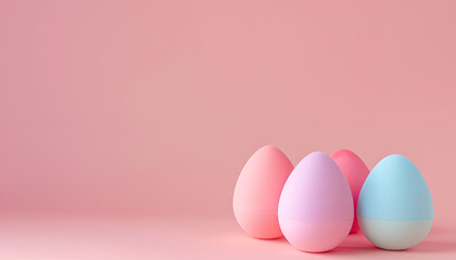 Beauty blender on pink background. Bright sponges for make-up cosmetics. Makeup products. Beauty concept. Place for text. Space for copy