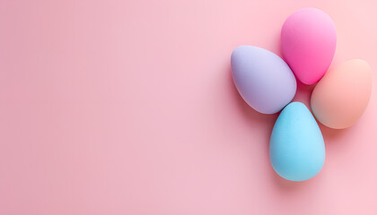 Beauty blender on pink background. Bright sponges for make-up cosmetics. Makeup products. Beauty concept. Place for text. Space for copy