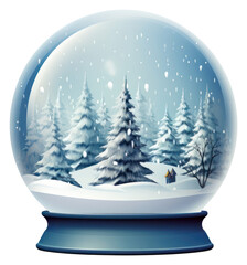 PNG Winter snow globe scene illustration