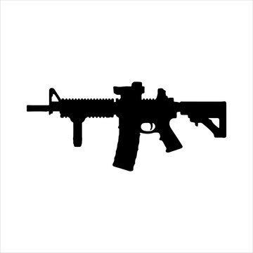 Assault rifle m416 cqb silhouette vector illustration design on white background.