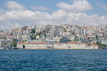 Sweeping view of Istanbul's coastline from the Bosphorus, capturing the blend