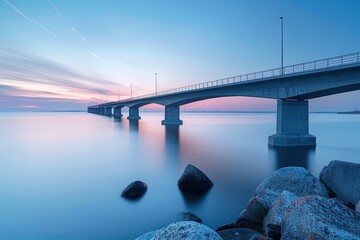 Bridge Over Calm Waters at Sunset