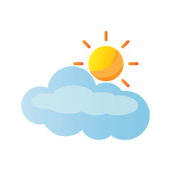sunny cloudy weather icon vector illustration design template