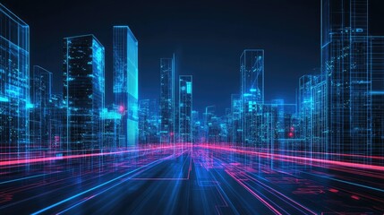 Modern architecture development with holographic plans