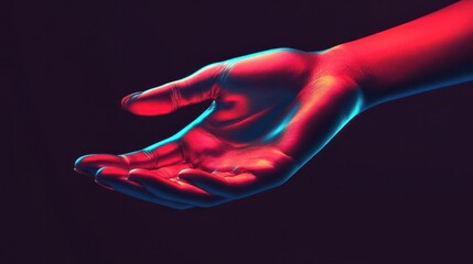 Obraz premium Abstract hand and offer discount icon.