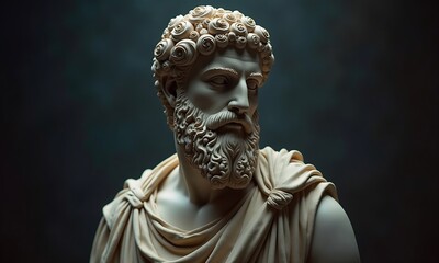 Ancient greek deity philosopher statue