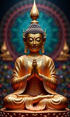 Fototapeta premium Free photo gautum buddha vesak purnima statue symbol of peace background