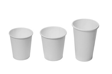 Disposable glasses on isolated background.