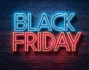 vector realistic isolated neon marquee sign black friday text alphabet font wall background