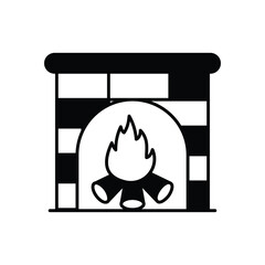 Fireplace  vector icon
