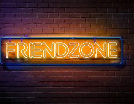 vector realistic isolated neon sign friendzone lettering decoration display wall background