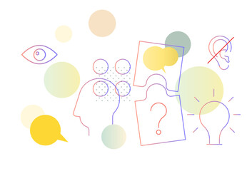 Design Process to find problems and create innovative solutions - Stock Illustration