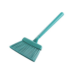 A teal dustpan broom designed for effective cleaning tasks in homes and offices, perfect for any cleaning routine. transparent background