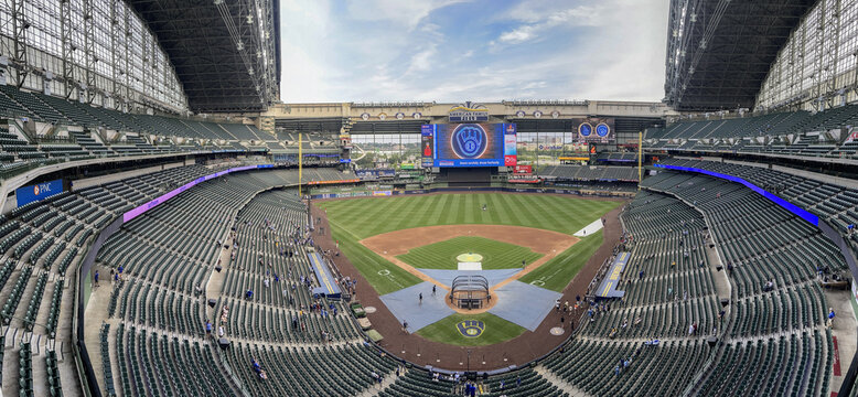American Family Field panorama, home of the Milwaukee Brewers. AFF replaced Milwaukee County Stadium in 2001.