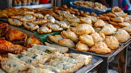Golden Brown Empanadas with Spinach and Cheese Filling