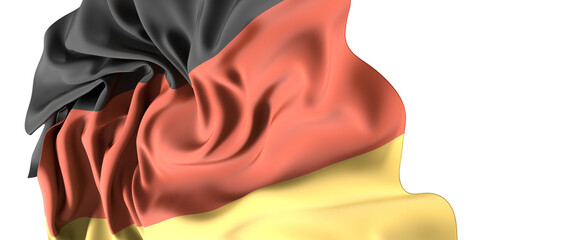 Wavy flag of German. Suitable for background graphic resources. 3D illustration.Germany flag. Flag with a beautiful glossy silk