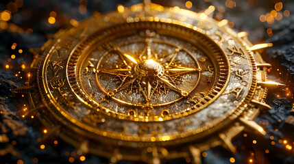 Obraz premium Golden Compass Illustration