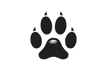 Dog paw silhouette vector illustration