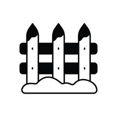 Snowy Fence vector icon