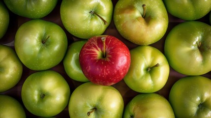 Fresh green apple fruit seamless background