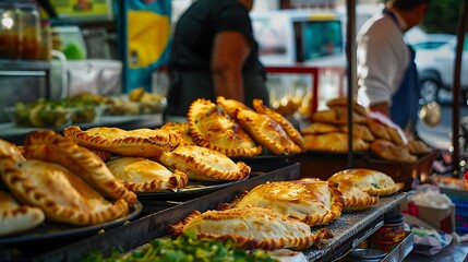 Obraz premium Golden Empanadas: A Street Food Delight