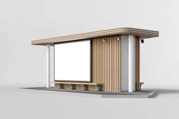 A wooden structure with a white board on the side, Mockups, Transparent PNG