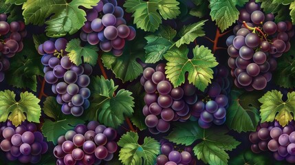 Fototapeta premium Seamless background of grape